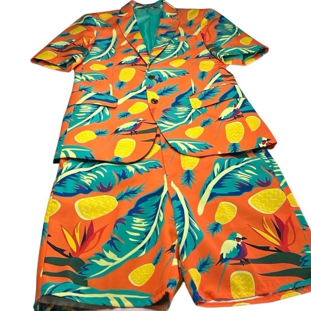 Shinesty - The Cruise Ship Casanova - Vibrant Tropical Hawaiian Summer Suit Size